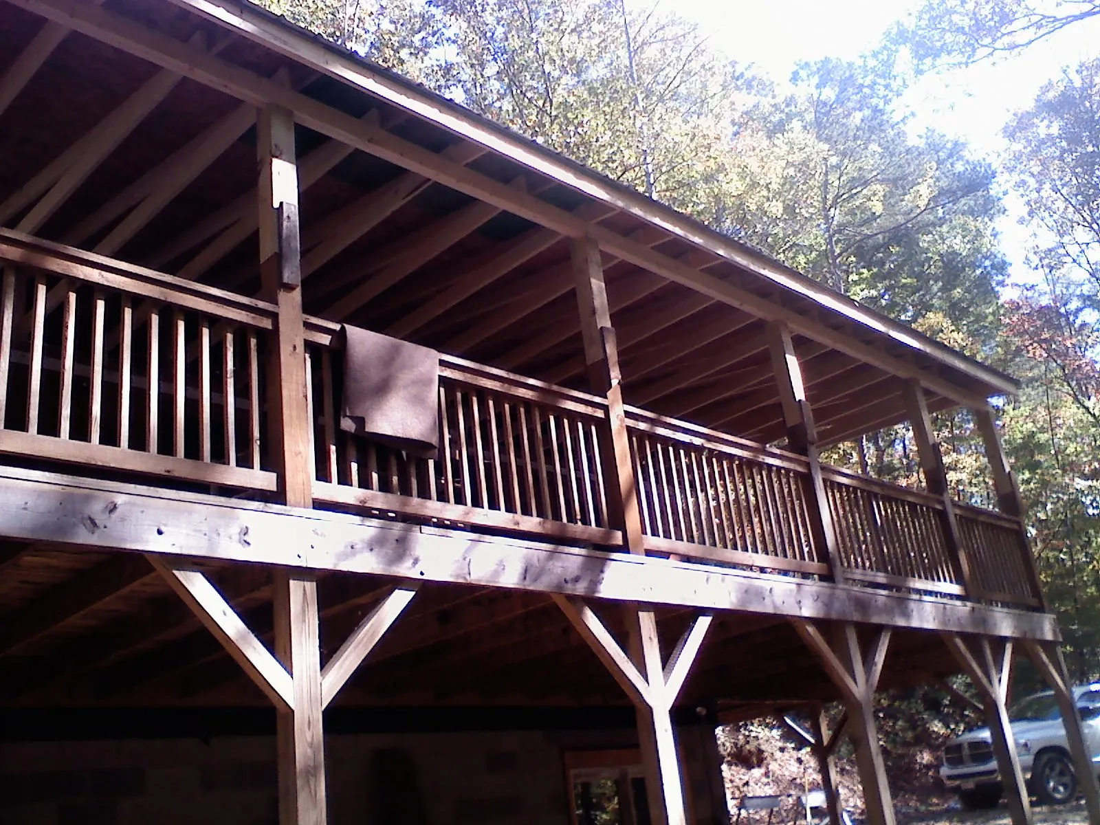 Timber framing under a new elevated porch and deck — Roof Leak Repair in Lutts by Roofing Brothers